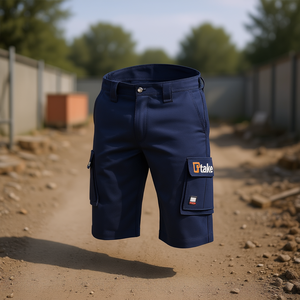 Pantalones Cortos Ttake, Azul Marino, Talla M, con Bolsillos Tipo Cargo, Ropa de Trabajo - Product Image 3