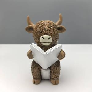 Creative Highland Cow Statue Ornament New Home and Bathroom Desktop Resin Figure for Christmas Holiday Decoration - Product Image 3