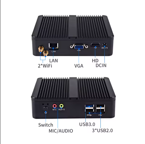 2026 New Mini PC J1800 2.41GHz Industrial Embedded Desktop 1920*1080 Resolution Mount Bracket VGA Mini PC