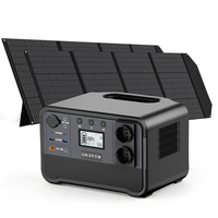 Station d'alimentation solaire portable 700W avec batterie LiFePO4, contrôleur MPPT à onde sinusoïdale pure et lampe torche