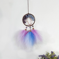 Bohème artisanat cristal pierre capteur de rêves pendentif voiture intérieur rétroviseur intérieur tenture murale cadeau de fête de mariage