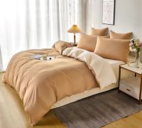Parure de lit avec drap-housse et housse de couette en polyester, disponible en tailles Twin, Queen et King, idéale pour chambre à coucher et hôtel