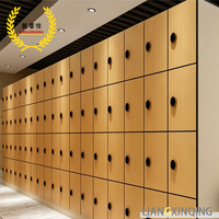 Équipement de salle de sport commercial, casier en stratifié phénolique solide assemblé, 6 compartiments, 6 portes, étagères réglables, rangement compact