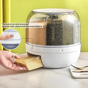 Household Insect-Proof Moisture-Proof Plastic Rice Tank Multi-Grain Storage Box Kitchen Split Rotating Sealed Rice - Product Image 4