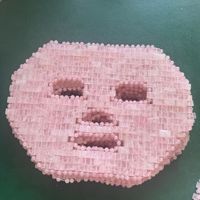 Masque facial rafraîchissant en quartz rose fait main avec strass en cristal et pierres précieuses, technique anti-âge pour les yeux