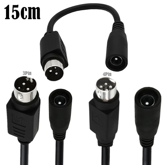 Custom Power Supply Signal Transmission Mini Din 3pin 4pin Male to Dc 5521 Female Adapter Cable