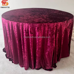 Smooth Elegant Burgundy Velvet Round Tablecloth for <b>Wedding</b> Reception Hotel Dining <b>Table</b> Cover Wholesale <b>Table</b> Skirt - Product Image 2