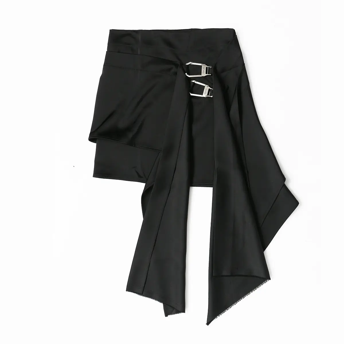 Ocstrade Y2K धातु बकसुआ कार्गो शॉर्ट स्कर्ट महिलाओं स्लिम अनियमित झालरदार महिलाओं Bodycon शर्ट काले मिनी स्कर्ट महिलाओं के लिए