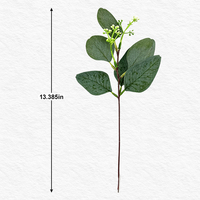 Künstlicher Eukalyptus-Blattstiel mit Samenknospen, Künstliche Grünpflanzen-Zweige für Oster- und Hochzeitsdekoration, Blumenwand-Deko, Langlebig