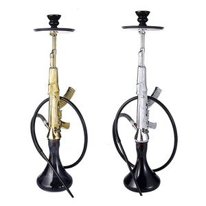 Oferta 2024 Narguile Sheesha Shisha Dorado Negro con Forma de Pistola AK-47 Pipa de Agua para Fumar Hookah AK47 - Product Image 4