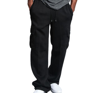 Custom ized Factory Herren Jogging hose mit weitem Bein Benutzer definierte Seiten tasche Hochwertige dicke Jogging hose Schwarze übergroße schwere Hose - Product Image 2