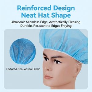 Gorro Desechable Elástico Azul de 21 Pulgadas, No Tejido, 12g, Antipolvo, Tipo Bouffant, Reutilizable, con Ajuste Universal Mejorado - Product Image 2
