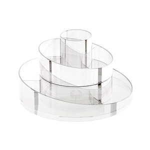 Yimijia Cosmetic Storage Box Rotating Desktop Organizer Transparent Pet Makeup Holder Bathroom Vanity Storage 4 In 1 - Product Image 4