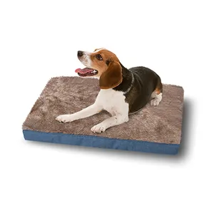 supplier lot heavy duty large brown plush rectangle dog bed multi size pet bed xl xxl 3xl orthopedic dog cot mat for sale