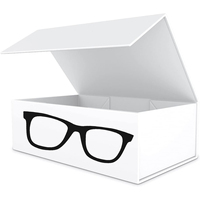 Étui à lunettes rigide bleu profond à la mode Boîtes à lunettes avec logo personnalisé Boîte d'emballage pour lunettes de soleil de luxe en gros