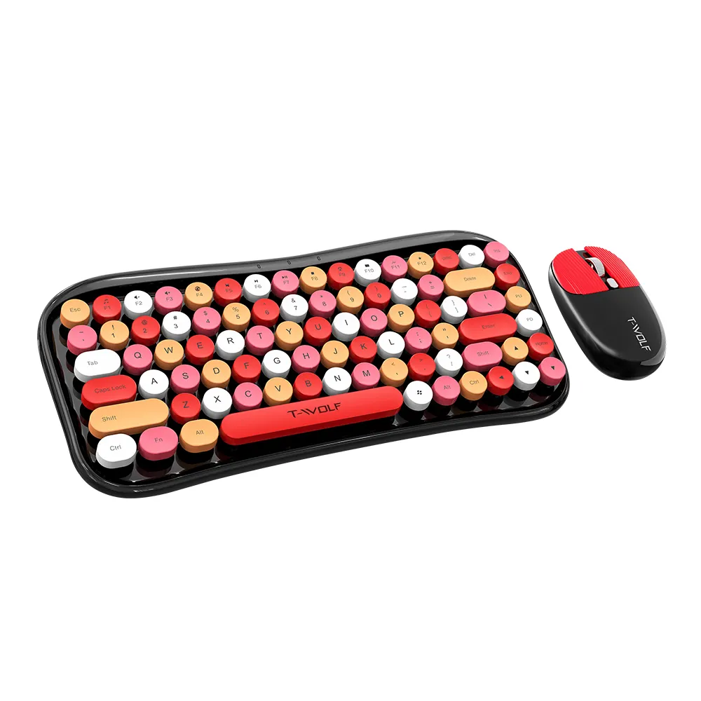 New product TF660 Mixed Color Wireless Bluetooth Dual-mode Keyboard Portable Mouse Keyboard Business for Desktop Laptop