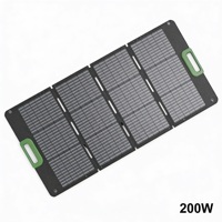 Kit de panneaux solaires USB-C pour le camping en plein air, sac de transport, chargeur 200W, pliable, ETFE, efficacité 22,5%, noir, 36 cellules, 19,8V