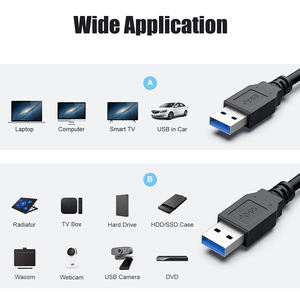 USB Tip-A Erkek - Tip-A Erkek Kablo Saf Bakır İletken Elektronik Ev Aletleri Makineleri Bağlantısı Veri Aktarımı için - Product Image 4