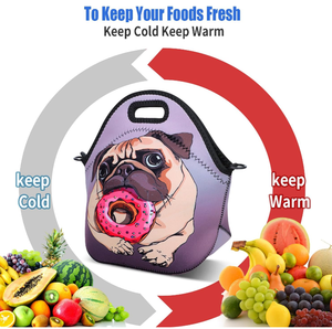 Sac à déjeuner personnalisable pour l'école, les voyages, les fêtes en plein air, en néoprène, avec bandoulière réglable, isolé, pliable, réutilisable - Product Image 3