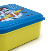 Boîte à bento carrée de style japonais en plastique PP réutilisable en 3 pièces avec compartiments micro-ondables pour les déjeuners des enfants