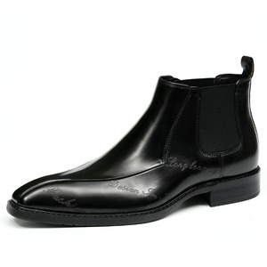 Chaussures Derby décontractées pour hommes en cuir de vachette, à bout rond, semelle épaisse et talon bas, personnalisables en gros, idéales pour les fêtes et banquets - Product Image 2