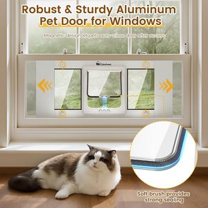 Porte pour chat Senfey, installation rapide, largeur réglable, fermeture magnétique, design résistant aux intempéries, cadre en aluminium, insonorisé - Product Image 3
