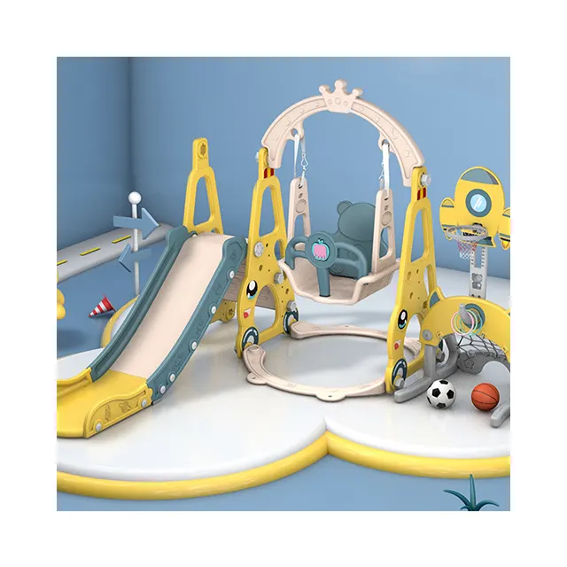 3 em 1 casa interior plástico Playground Swing Baby Slide para crianças