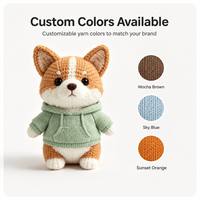 Peluche animale personnalisée haut de gamme en gros, Corgi unique, porte-clés en peluche de luxe fait main, jouet en peluche tricoté sur mesure