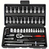 Juego de 46 Piezas de Herramientas para Reparación de Automóviles CR-V, Herramientas Manuales para Motocicletas Todoterreno, Juego Completo de Llaves de Trinquete
