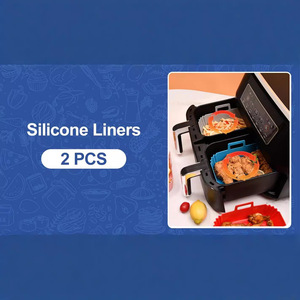 <b>Silicone</b> <b>Baking</b> Mat Round <b>Air</b> <b>Fryer</b> Liner Reusable Dishwasher Safe Nonstick Cooking Accessory - Product Image 2