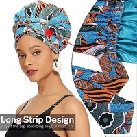 Bonnet en satin pour femmes, Bonnet en soie pour cheveux bouclés Bonnet pour femmes noires Cheveux en satin Ankara Imprimé africain Foulard pour la tête