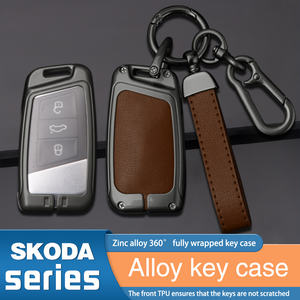 Coque de protection en cuir en alliage de zinc pour Skoda Superb 2 3 A7, porte-clés, accessoires auto - Product Image 6
