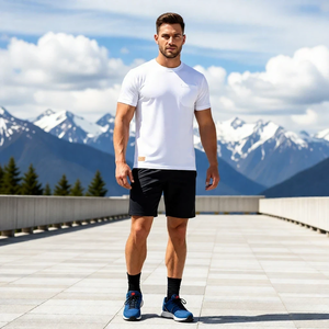 Camiseta Deportiva para Hombre, Mezcla de Poliéster y Elastano, Elástica en 4 Direcciones, Secado Rápido, Transpirable, para Gimnasio, Correr, Entrenamiento, Deportes - Product Image 2