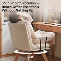Fauteuil pivotant en bois massif, fauteuil rembourré avec assise et dossier rembourrés pour salon