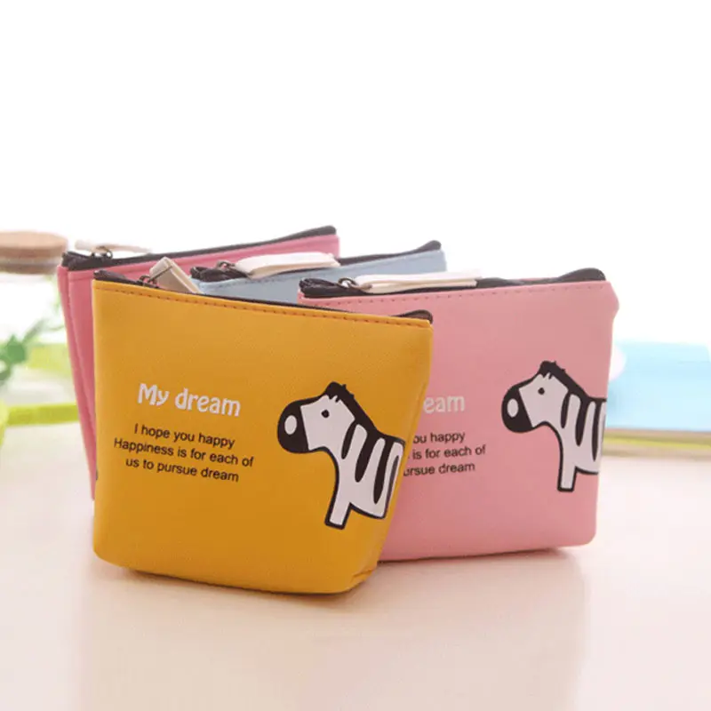 Cute Cartoon Animal Change Pouch Small Coin bag Wholesale Zipper Pocket Wallet PU Leather Key Chain Holder Coin Purse Bag