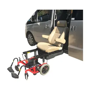 Asiento de coche de elevación giratorio programable de cuero de lujo para usuarios de sillas de ruedas personas discapacitadas que cargan 120KG