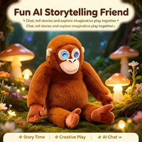 Robot singe en peluche interactif multilingue avec chat vocal intelligent, compagnon intelligent, jouet en peluche rechargeable, cadeau éducatif pour enfants