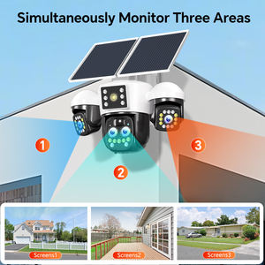 Caméra de sécurité solaire PTZ extérieure 12MP à 4 objectifs et 3 écrans, contrôle à distance par application, détection de mouvement IA, vision nocturne couleur, audio bidirectionnel, IP66 - Product Image 4
