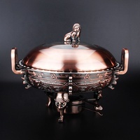Réchaud à alcool chinois en acier inoxydable pour fondue, plat de service antique domestique, poêle à fondue simple 1.6L/2.2L/3L 60-80°C