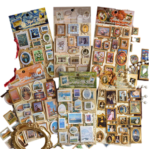 Serie de Museo de Pinturas Famosas, Marco Europeo Vintage, Decoración Navideña Acuática, Adhesivo Decorativo de Papel Autoadhesivo - Product Image 3