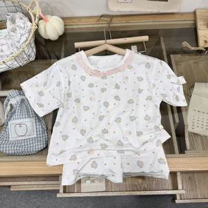 Set Pigiama Ecologico per Bambini in Lyocell 95.1%, Maniche Corte e Pantaloni a 7/8, Unisex per Ragazzi e Ragazze - Product Image 1