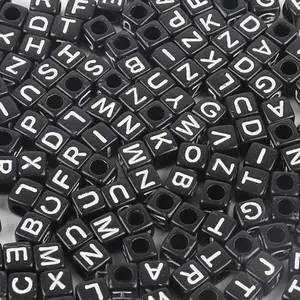 Mixed English Letter Acrylic Beads 100pc Flat Heart Alphabet Number Beads for Charms Bracelet Necklace For Jewelry Making DIY