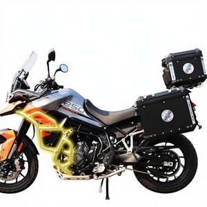 Barres de protection supérieures/inférieures en alliage d'aluminium 850/900/1200 pour modification de coffre de moto (côté/queue) – Idéales pour le voyage, le tout-terrain et les trajets quotidiens - Product Image 1