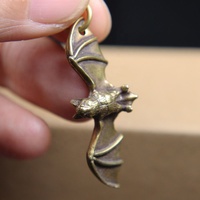 Porte-clés chauve-souris en laiton massif, personnalisé, style Vintage, créatif, Micro gravé, pièces