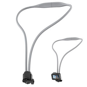 Soporte para cámara de acción compatible para el cuello, rotación de <span class=keywords><strong>360</strong></span>°, diseño flexible, amortiguación de movimiento, construcción de silicona y aleación de aluminio - Product Image 1