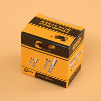 Boîte d'emballage en carton ondulé personnalisée avec fenêtre en PVC pour vis et clous, boîte de présentation de pièces de quincaillerie recyclable pour la vente au détail