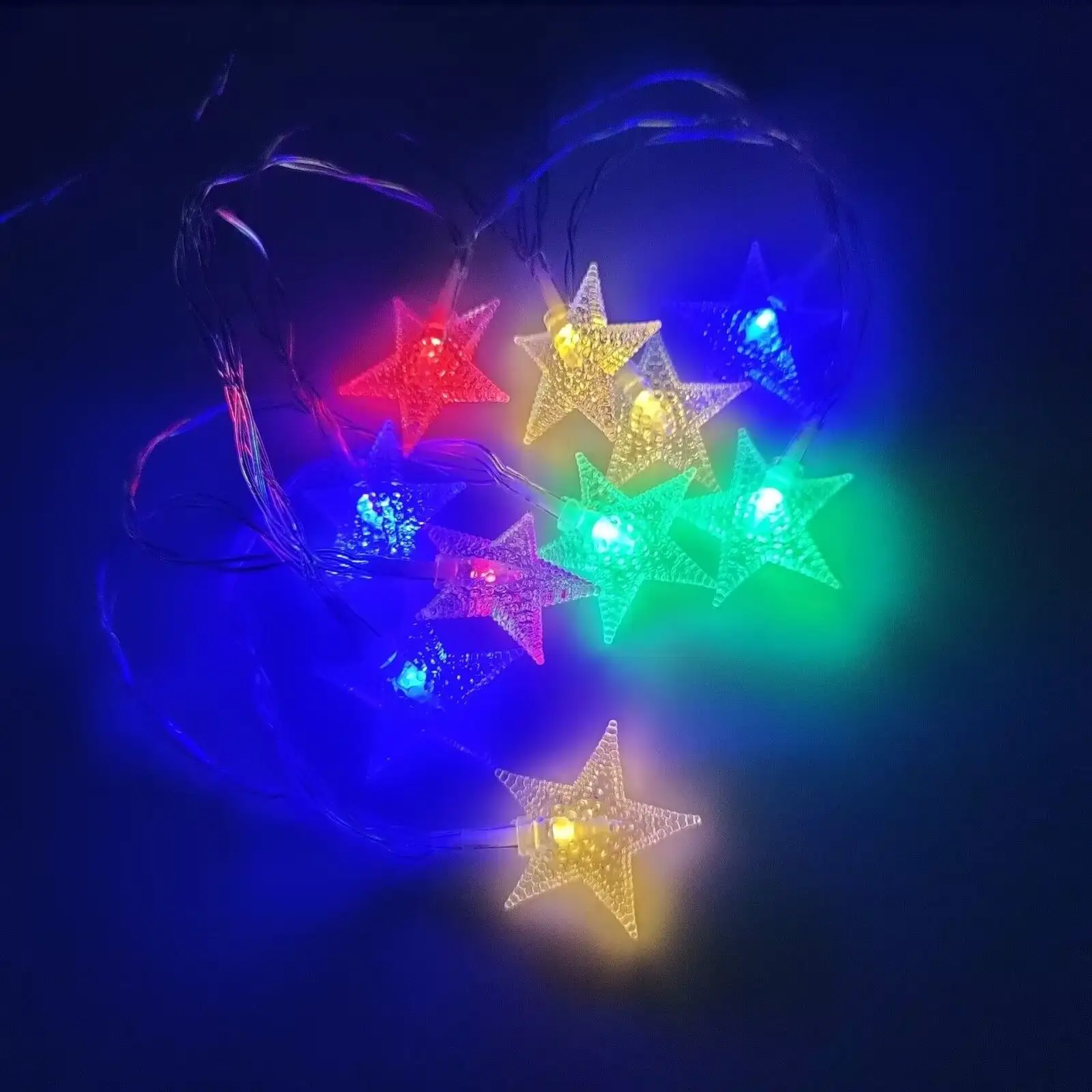 Warm white LED star string lights Battery box for Christmas Courtyard bedroom decoration Star colorful light