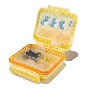 Wallet-Style 6 Compartment Pill Box <b>Plastic</b> Pill Box Portable <b>Pocket</b> Travel <b>Plastic</b> Pill Box - Product Image 2