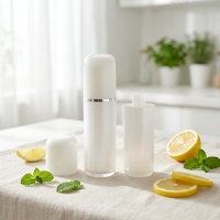 Flacon sans air de 30 ml en stock avec texture givrée nacrée pour sérum facial, lotion et emballage cosmétique pour soins de la peau