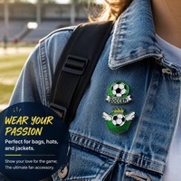 Pin de solapa de esmalte suave de aleación de zinc, con diseño de trofeo de fútbol del Campeonato, recuerdo para aficionados, venta al por mayor